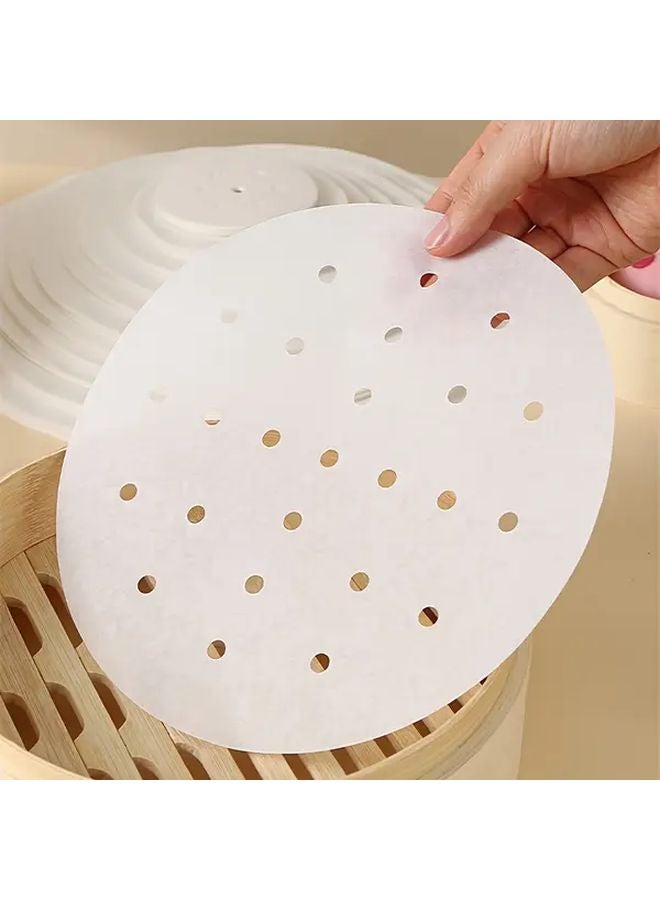 Disposable Steamer Liners 100pcs 7 5cm Round Parchment Paper For Air Fryer Baking - Image 1